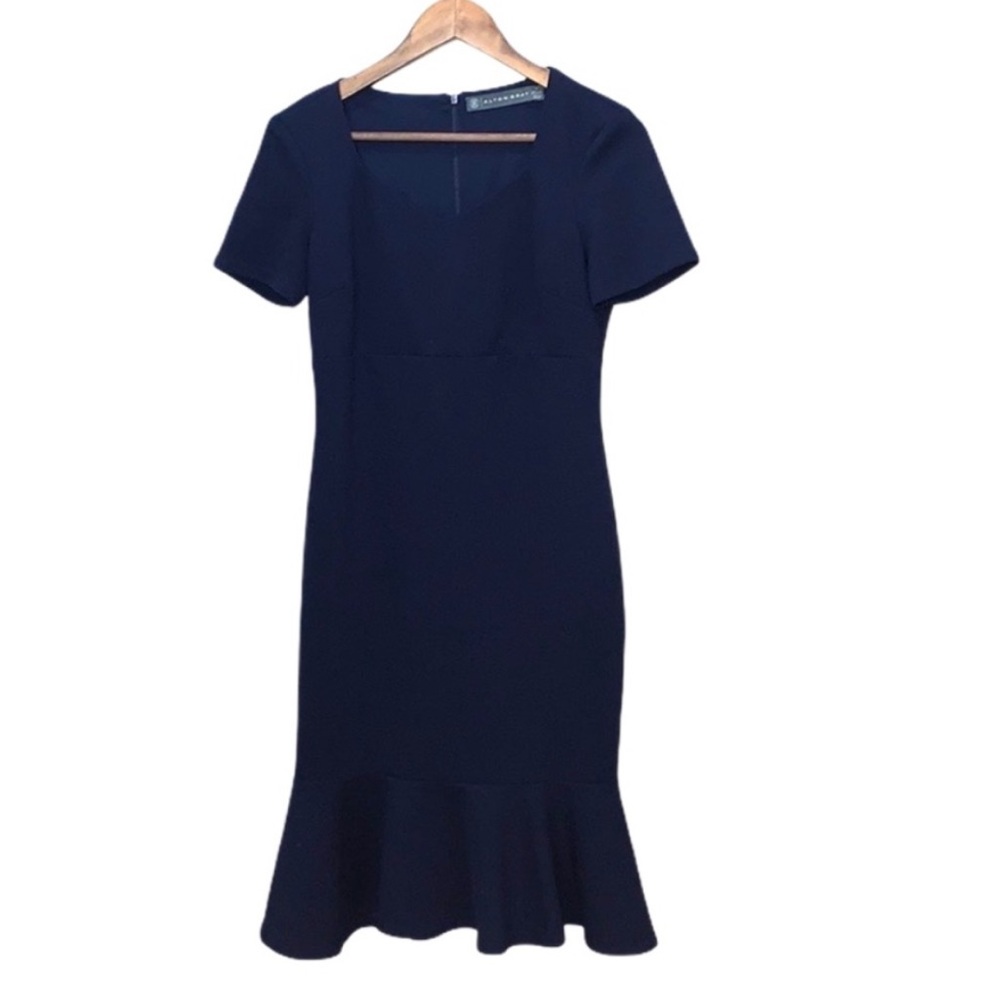 NWT Alton Gray short sleeve crepe midi dress